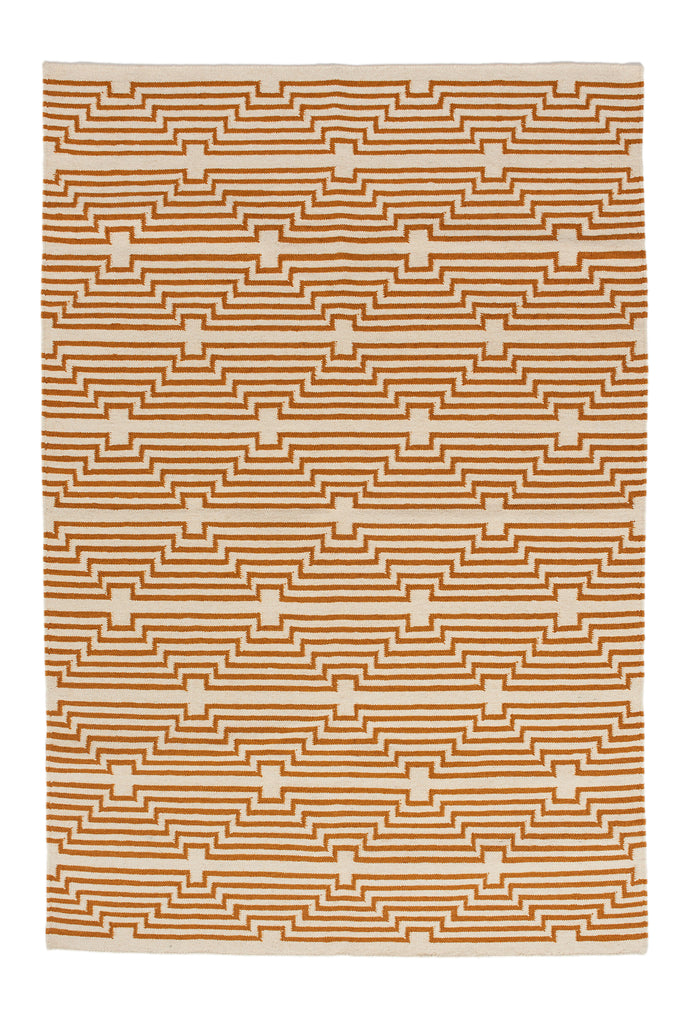 Optik Caramel Flat-Weave Rug – AELFIE