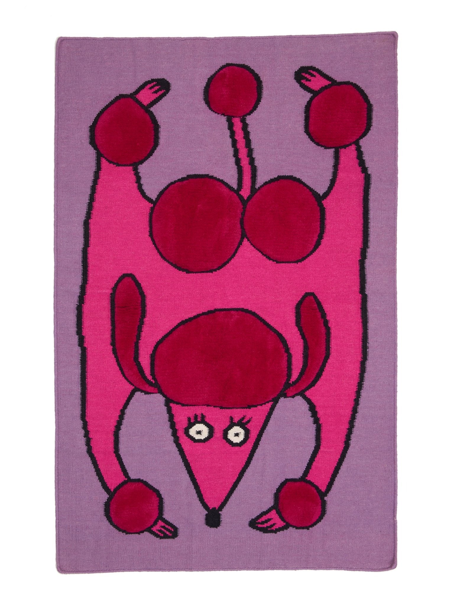 Pink Poodle Flat-Weave Rug with Tufted Accents – AELFIE