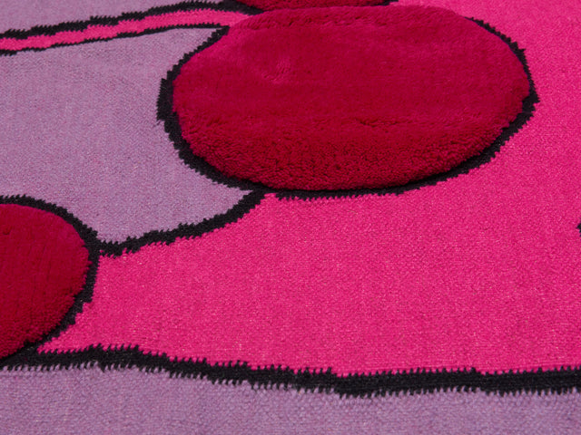 Pink Poodle Flat-Weave Rug with Tufted Accents – AELFIE